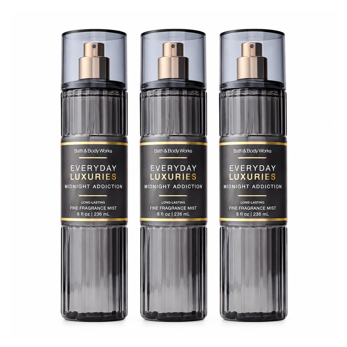 Bath & Body Works BBW Midnight Addiction Women's Fragrance Mist PACK OF 3