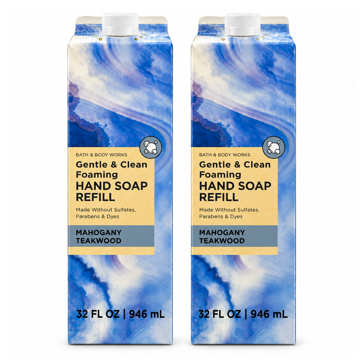 Bath & Body Works BBW Mahogany Teakwood Gentle & Clean Foaming Hand Soap Refill PACK OF 2