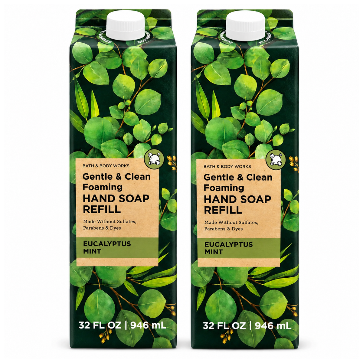 Bath & Body Works Eucalyptus Mint Gentle & Clean Foaming Hand Soap Refill PACK OF 2