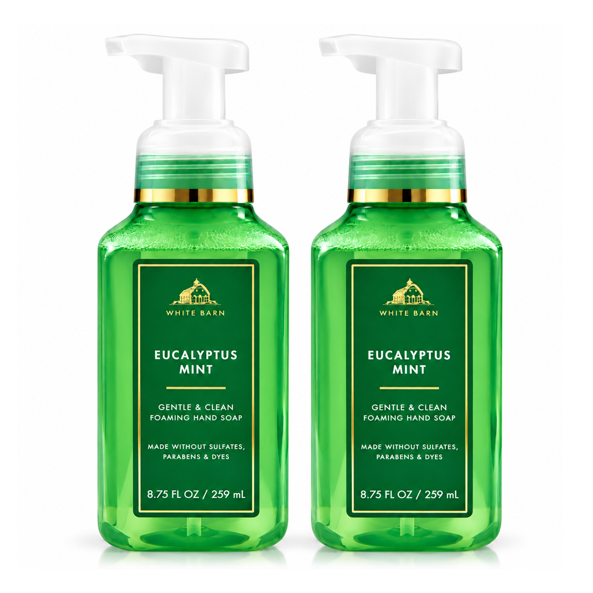Bath & Body Works BBW Eucalyptus Mint Gentle & Clean Foaming Hand Soap PACK OF 2