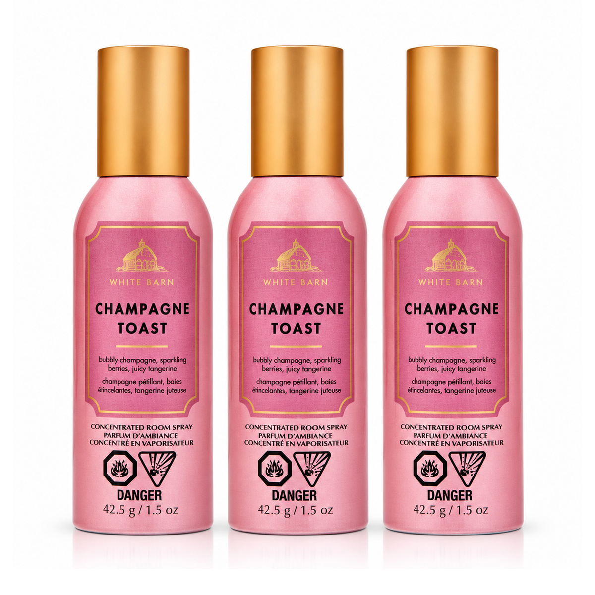 Bath & Body Works BBW Champagne Toast Concentrated Room Spray PACK OF 3