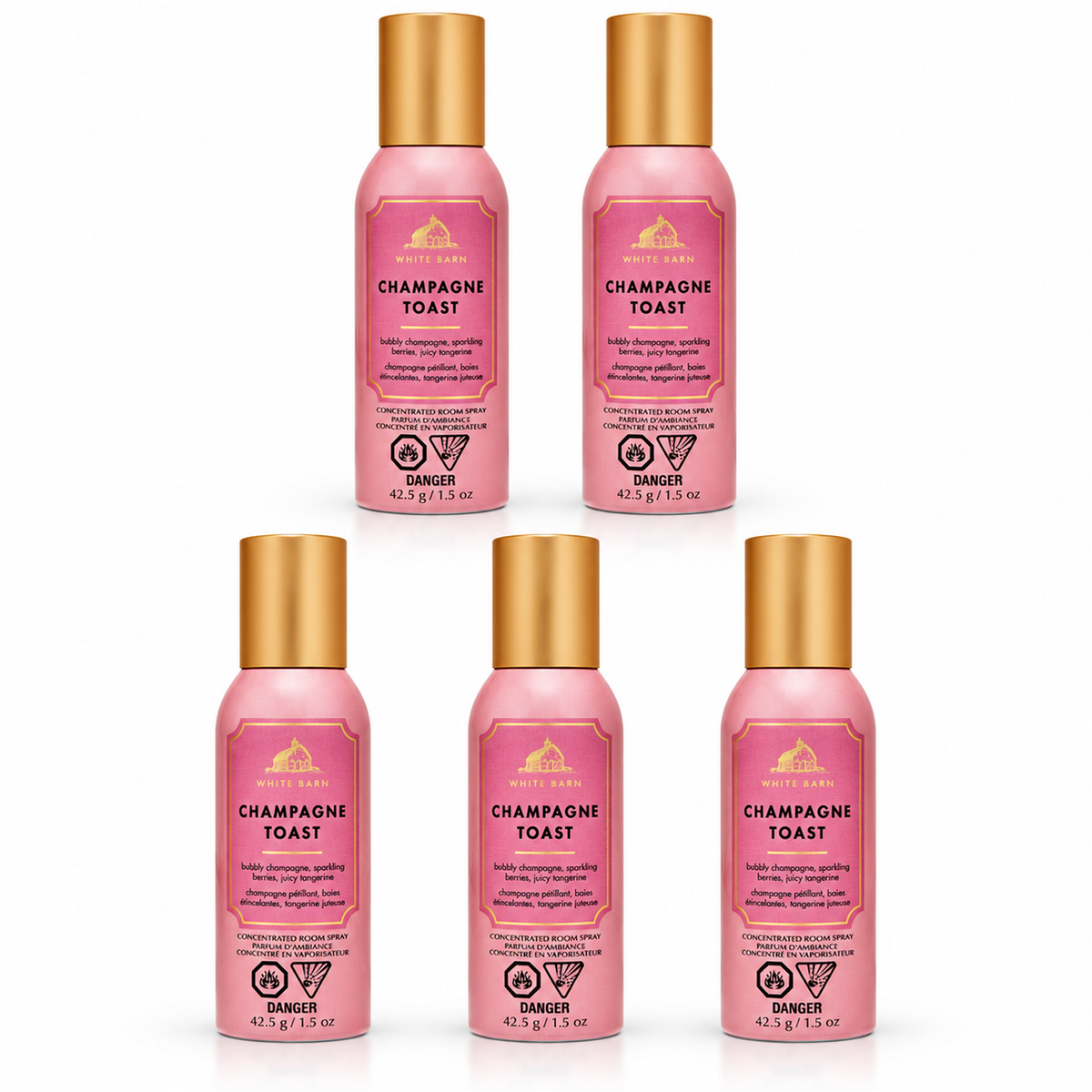 Bath & Body Works BBW Champagne Toast Concentrated Room Spray PACK OF 5
