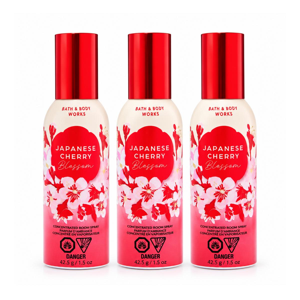 Bath & Body Works BBW Concentrated Room Spray - Japanese Cherry Blossom PACK OF 3