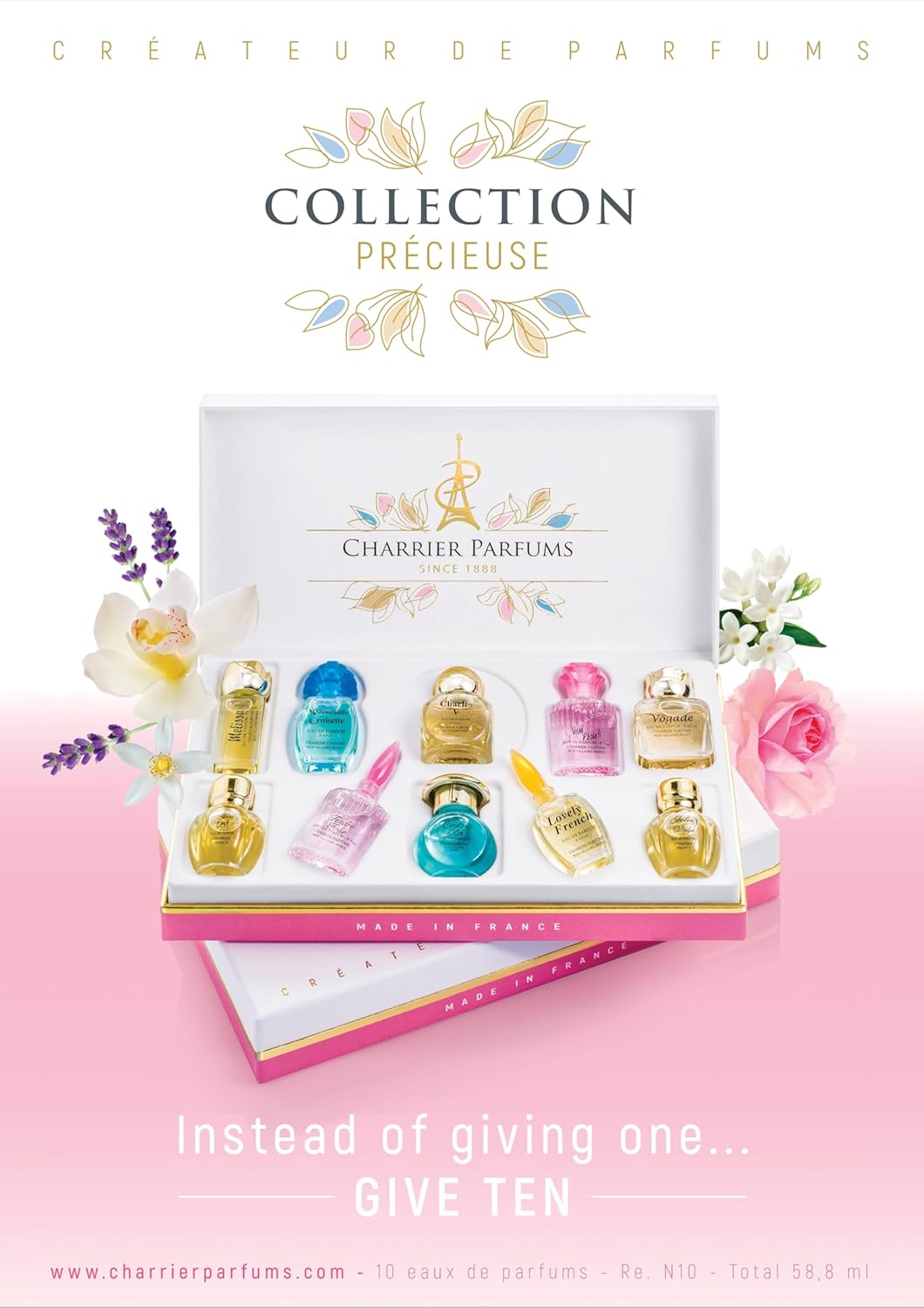 Charrier Parfums 10 Eau de Parfum 'Collection Précieuse' Gift Box - 2 fl oz