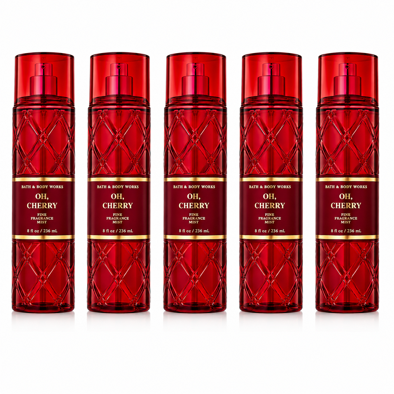 Bath & Body Works BBW Oh, Cherry Women's Fine Fragrance Mist PACK OF 5