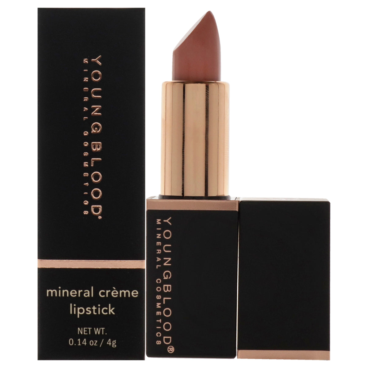 Youngblood Mineral Creme Lipstick - Blushin Nude Women's Lipstick 0.14 FL OZ | 4 ML