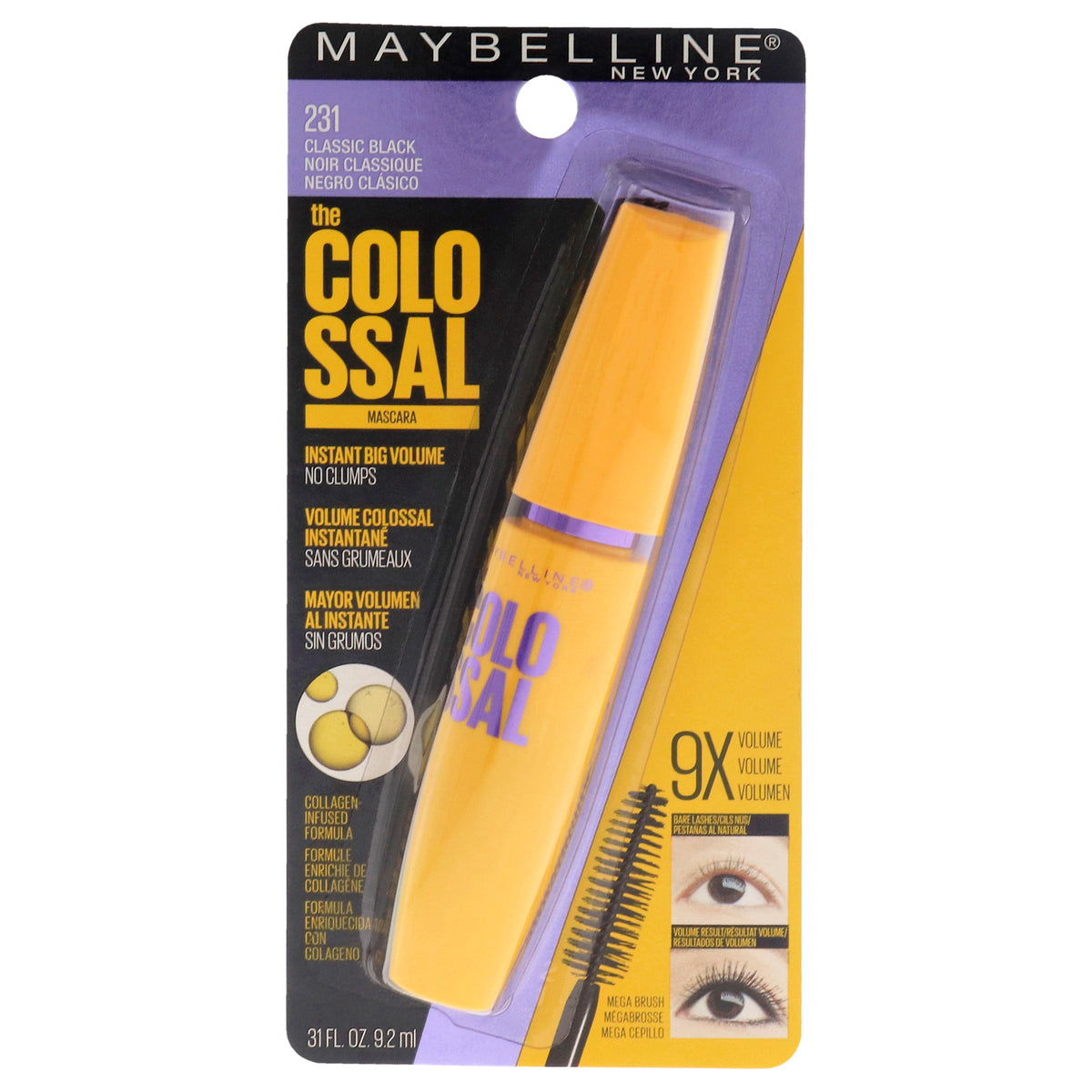 Maybelline The Colossal Volum Express Mascara 231 Classic Black Women's Mascara 0.31 FL OZ | 9 ML