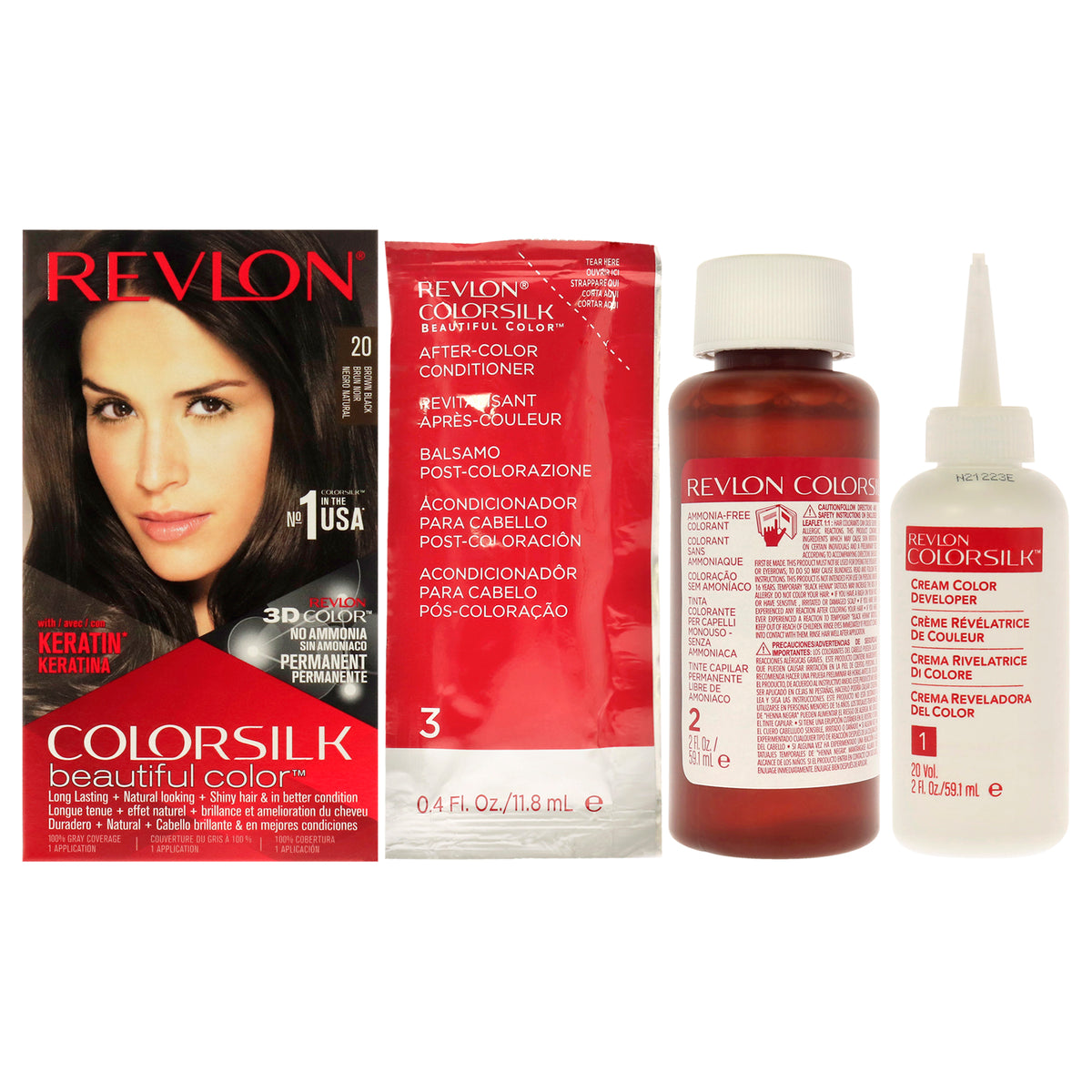 Revlon Colorsilk Beautiful Color 20 Brown Black 2N Unisex Color Dye