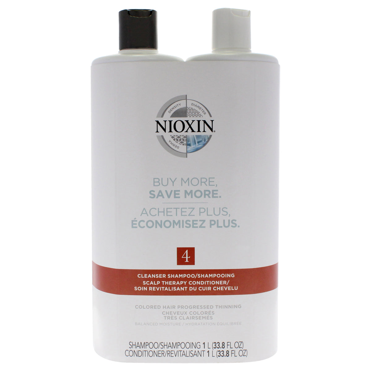 Nioxin System 4 Duo Unisex Shampoo & Conditioner Sets 33.8 FL OZ | 1000 ML
