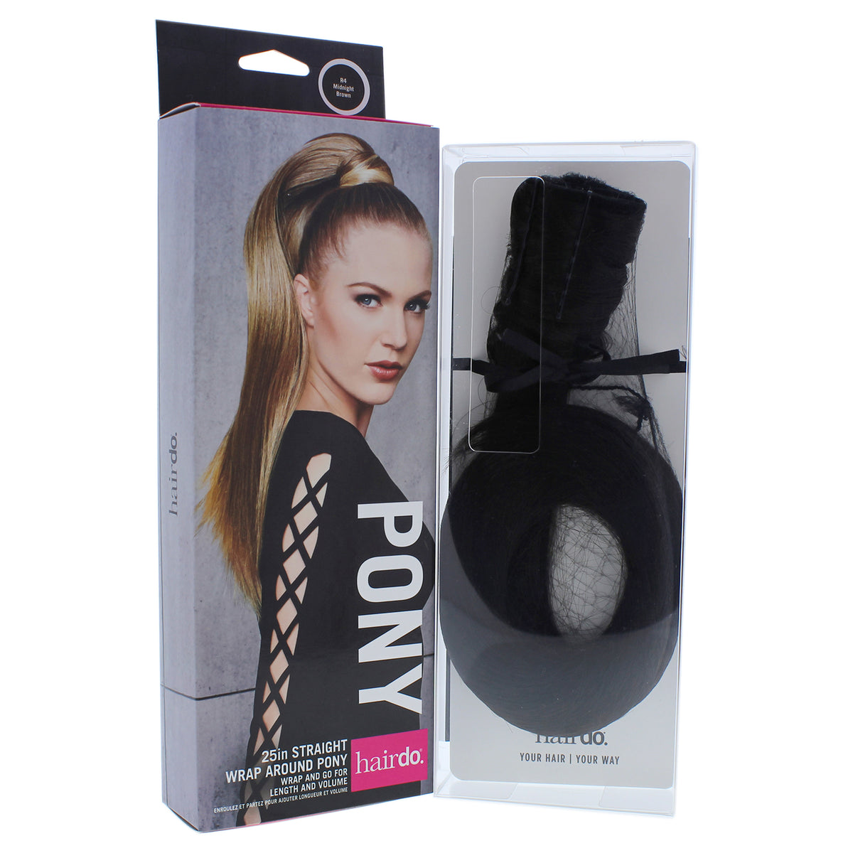 Hairdo Straight Wrap Around Pony R4 Midnight Brown Women's 25 Inch Hair Extensions