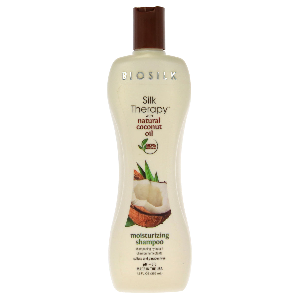 Biosilk Silk Therapy with Organic Coconut Oil Moisturizing Shampoo Unisex Shampoos 12 FL OZ | 355 ML