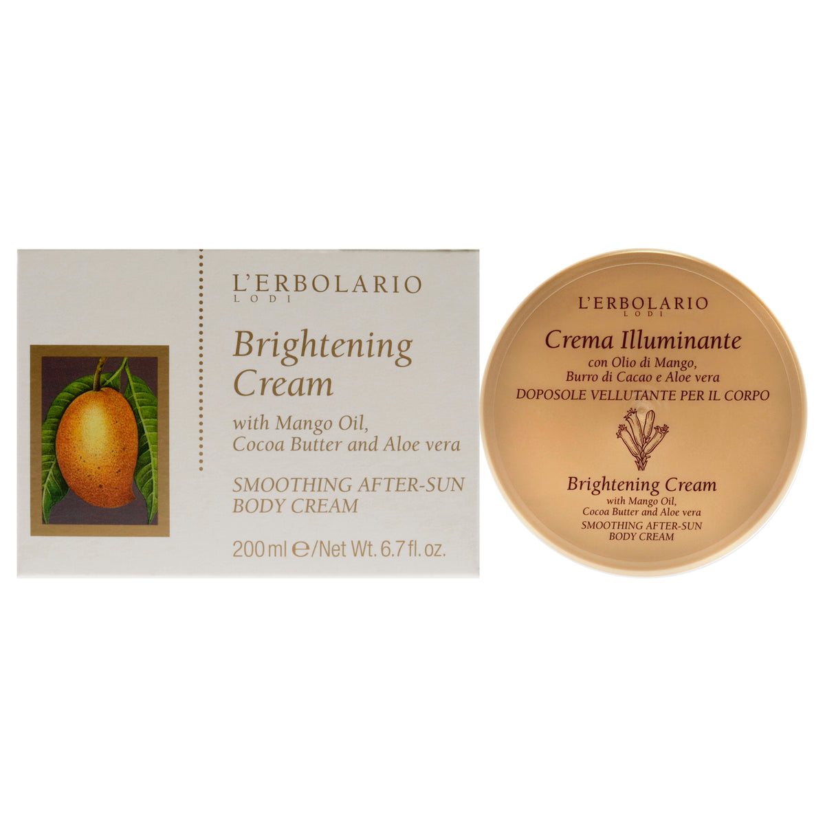 L'Erbolario Brightening Body Cream for Women's Body Creams 6.7 OZ | 200 ML