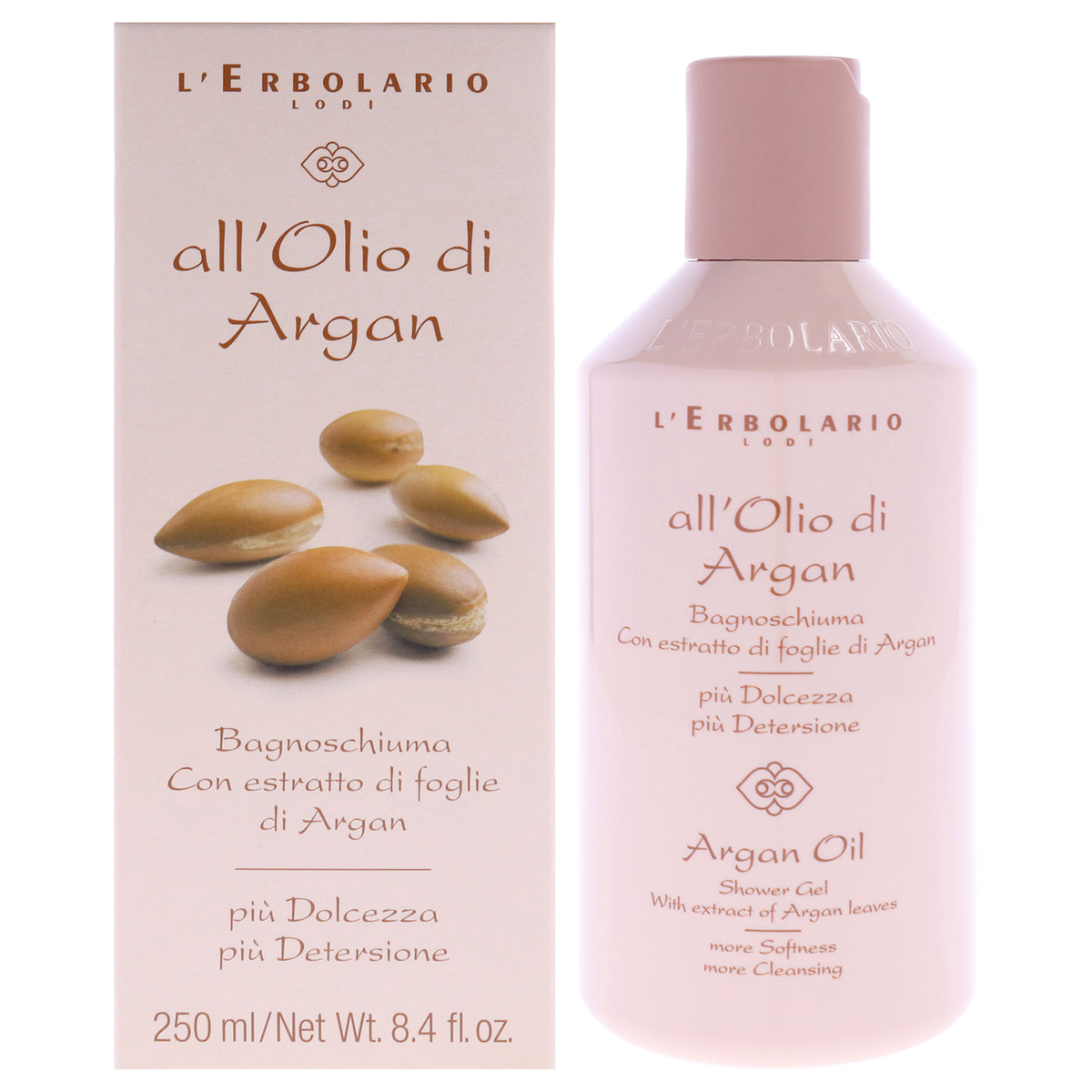 LErbolario Shower Gel - Argan Oil Unisex Body Washes 8.4 FL OZ | 248 ML