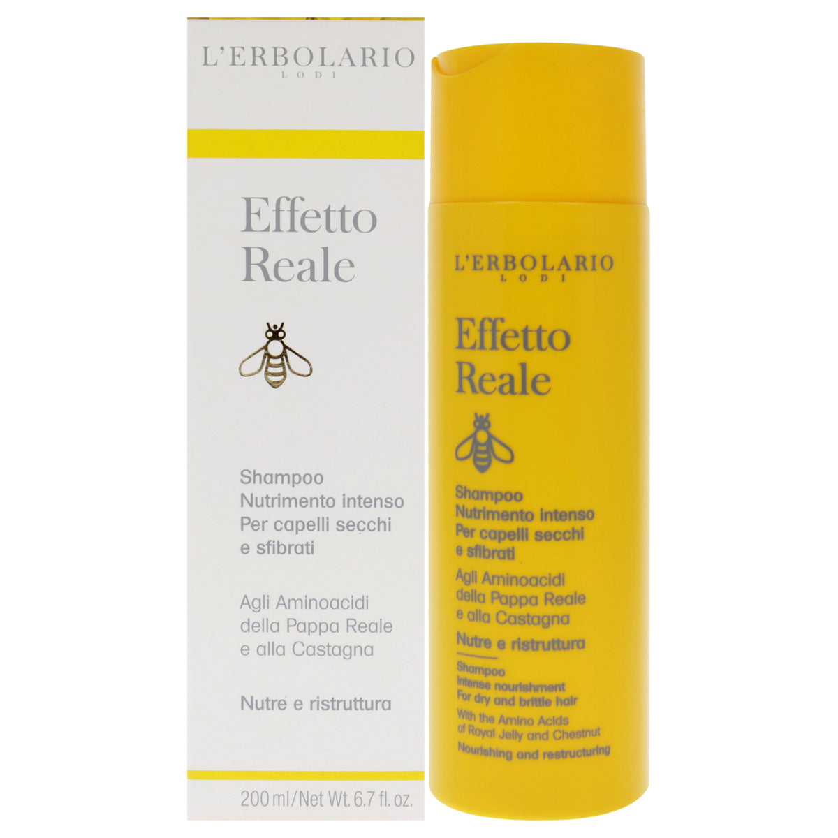 LErbolario Effetto Reale Intense Nourishment Shampoo Unisex Shampoos 6.7 FL OZ | 200 ML