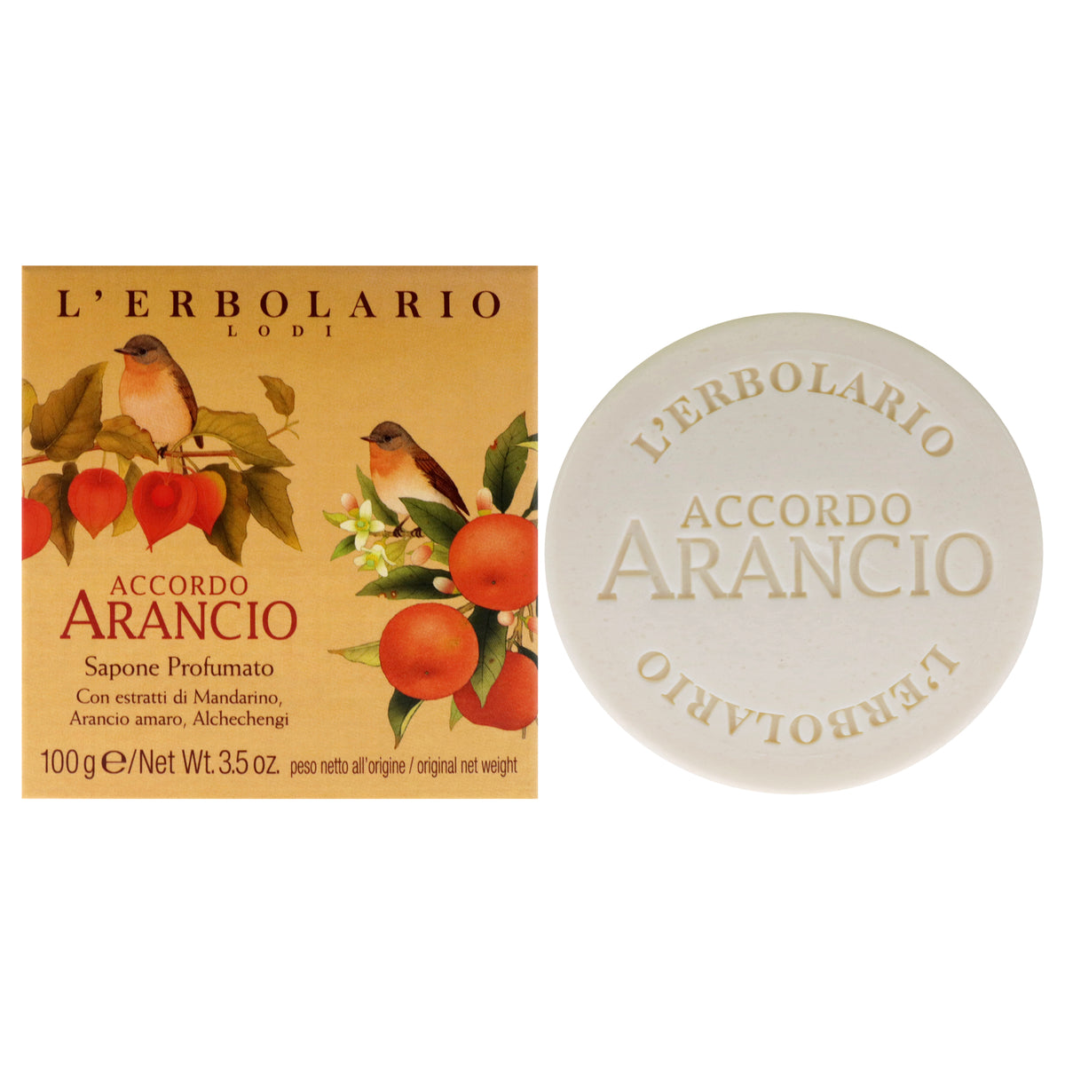 LErbolario Perfumed Soap - Accordo Arancio Unisex Body Soaps 3.5 OZ | 100 G