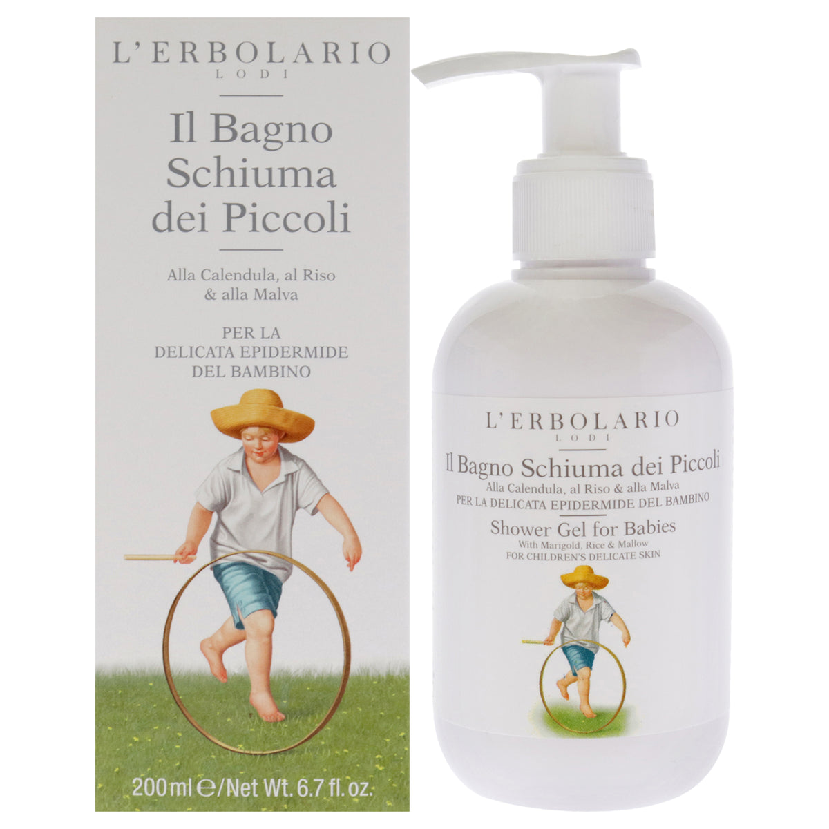 LErbolario Shower Gel for Babies Body Washes 6.7 FL OZ | 200 ML