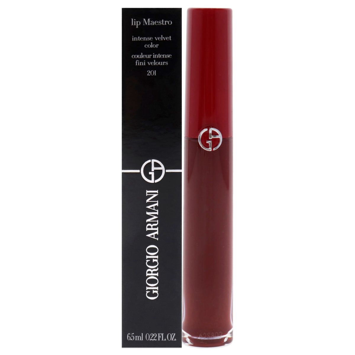 Giorgio Armani Lip Maestro Intense Velvet Color 201 Dark Velvet Women's Lipstick 0.22 OZ | 6.5 ML