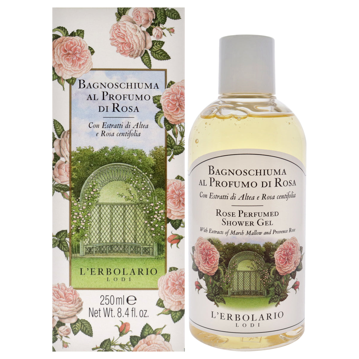 LErbolario Perfumed Shower Gel - Rosa Unisex Body Washes 8.4 FL OZ | 250 ML