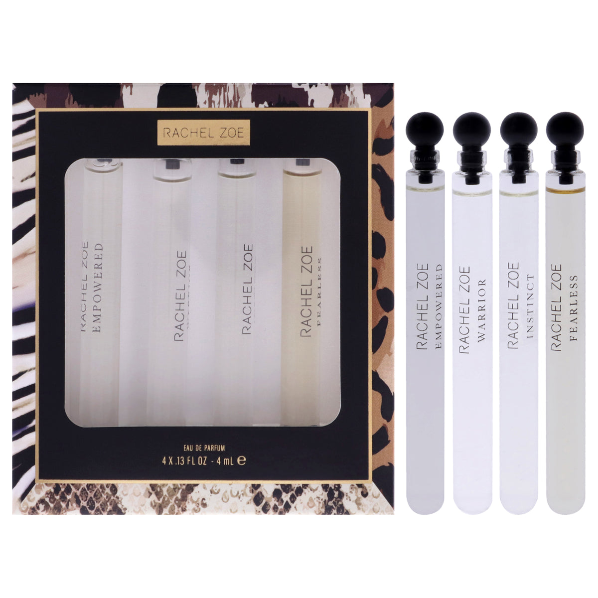 Rachel Zoe Fearless, Warrior, Instinct & Empowered Mini Gift Set for Women's Personal Fragrance Sets 0.52 FL OZ | 16 ML