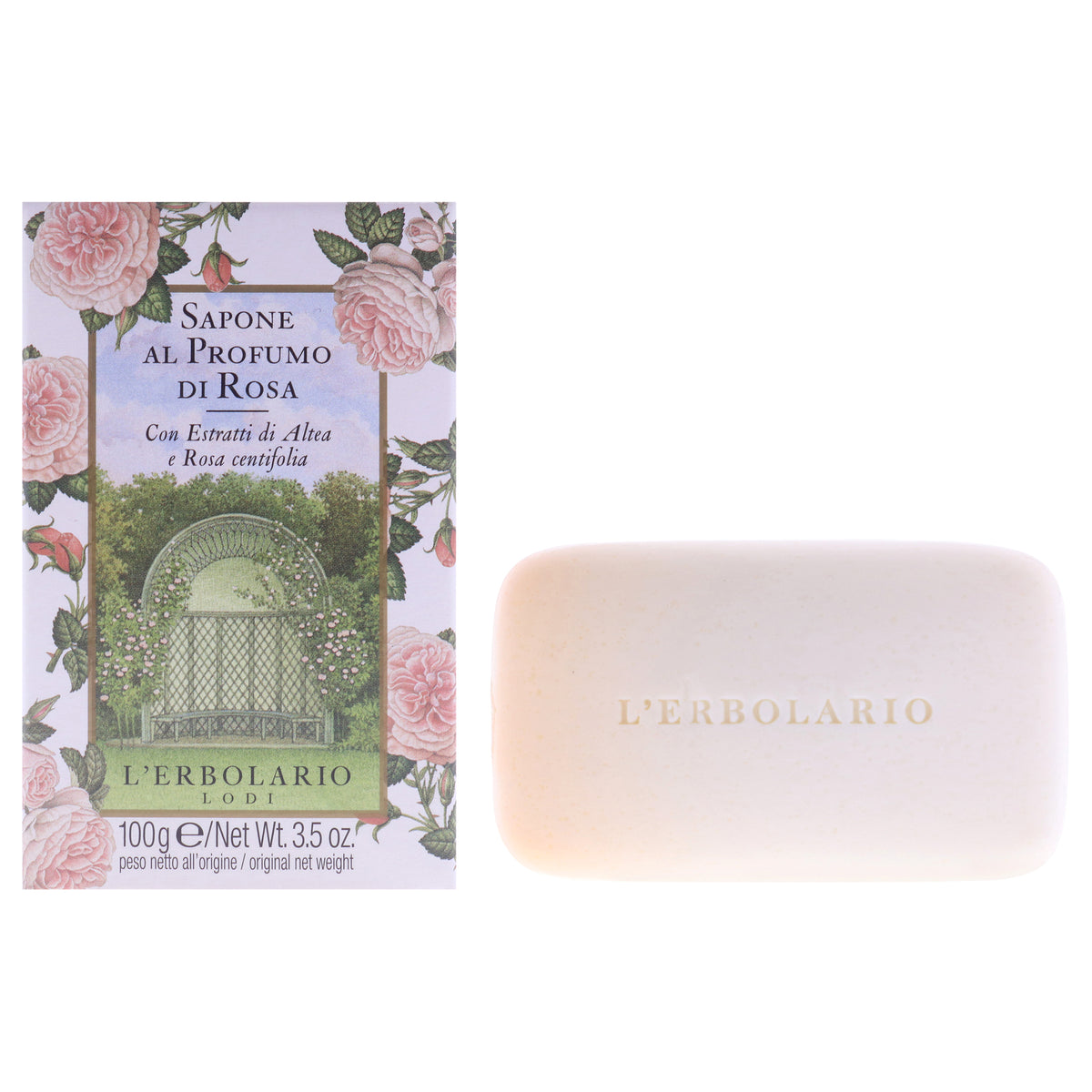 LErbolario Perfumed Soap - Rose Unisex Body Soaps 3.5 OZ | 100 ML