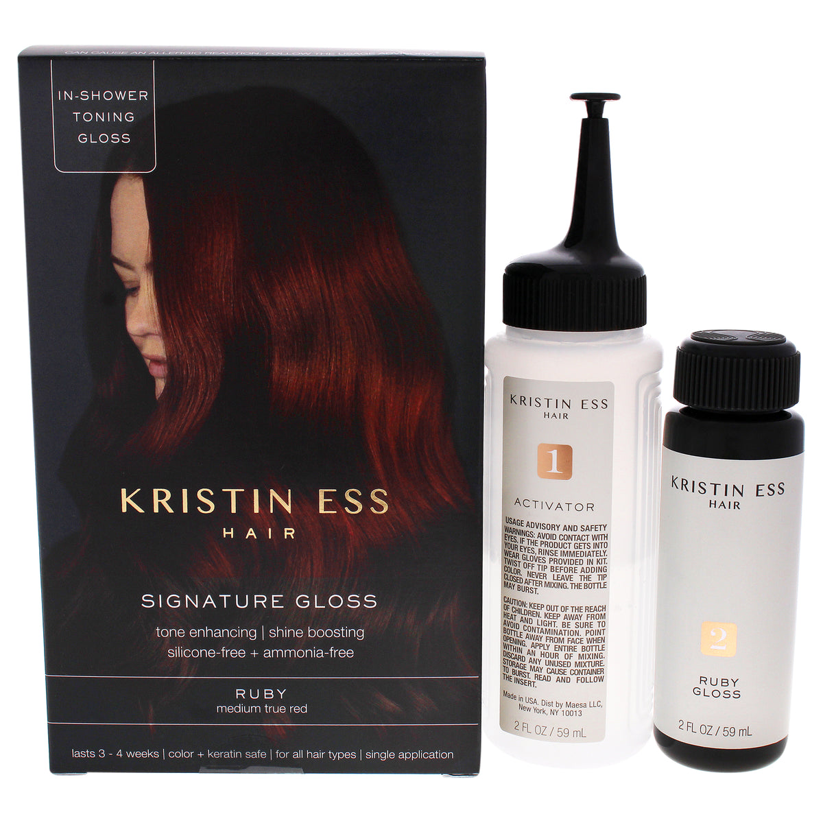 Kristin Ess Signature Hair Gloss - Ruby - Medium True Red Unisex Color Glazes