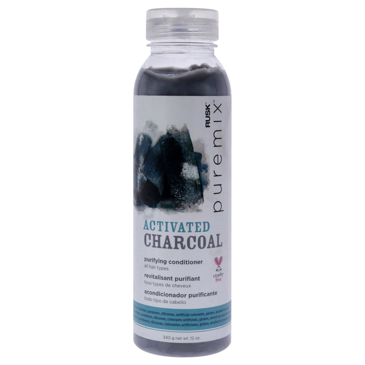 Rusk Puremix Activated Charcoal Purifying Conditioner Unisex Conditioners 12 FL OZ | 355 ML