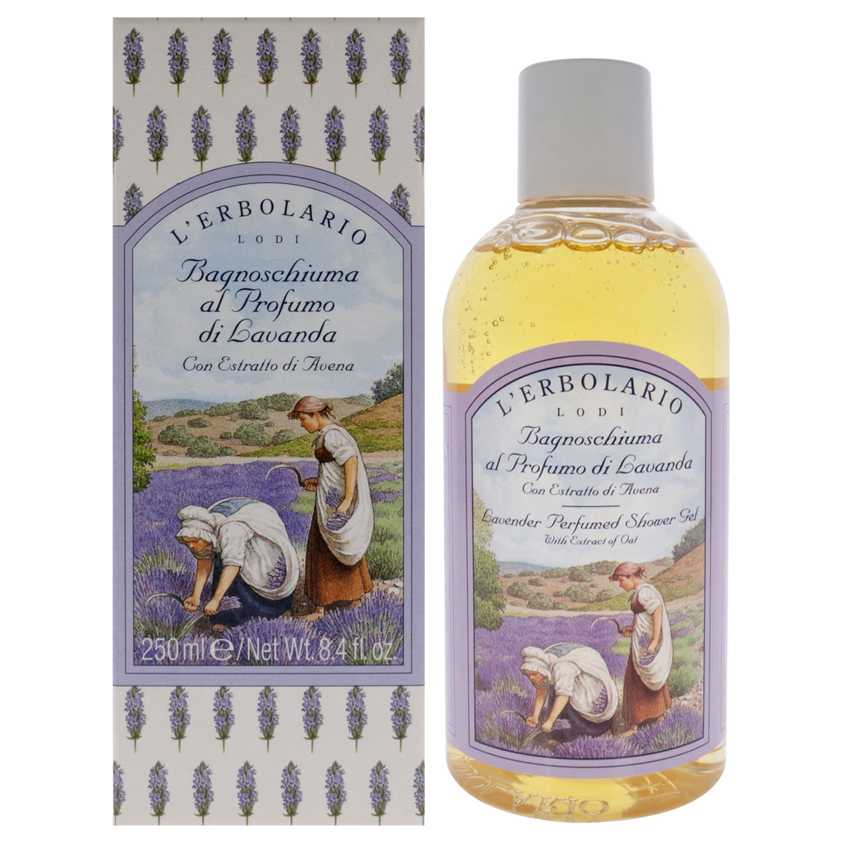 LErbolario Lavender Shower Gel Unisex Body Washes 8.4 FL OZ | 250 ML