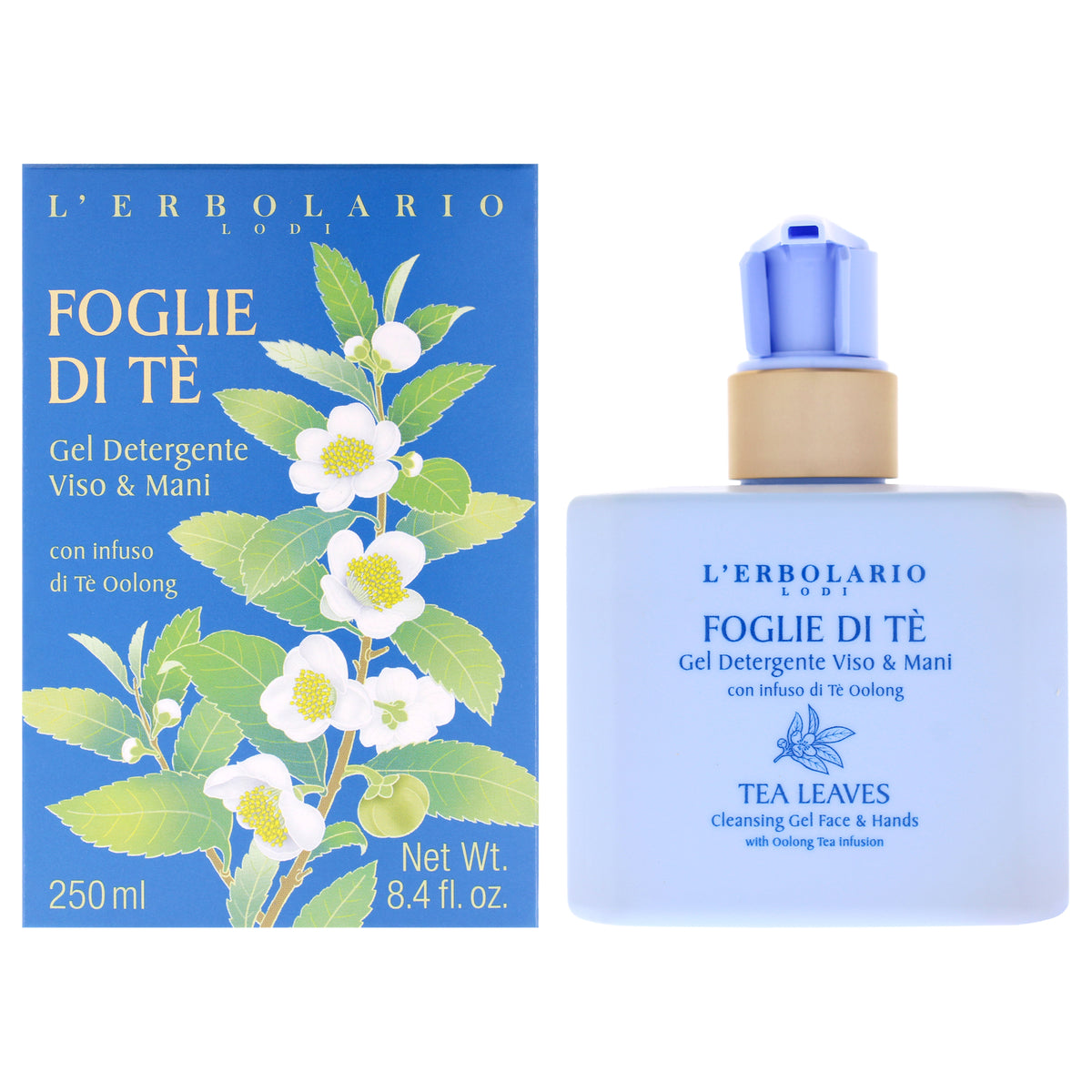 LErbolario Cleansing Gel Face and Hands - Tea Leaves Unisex Body Washes 8.5 FL OZ | 251 ML