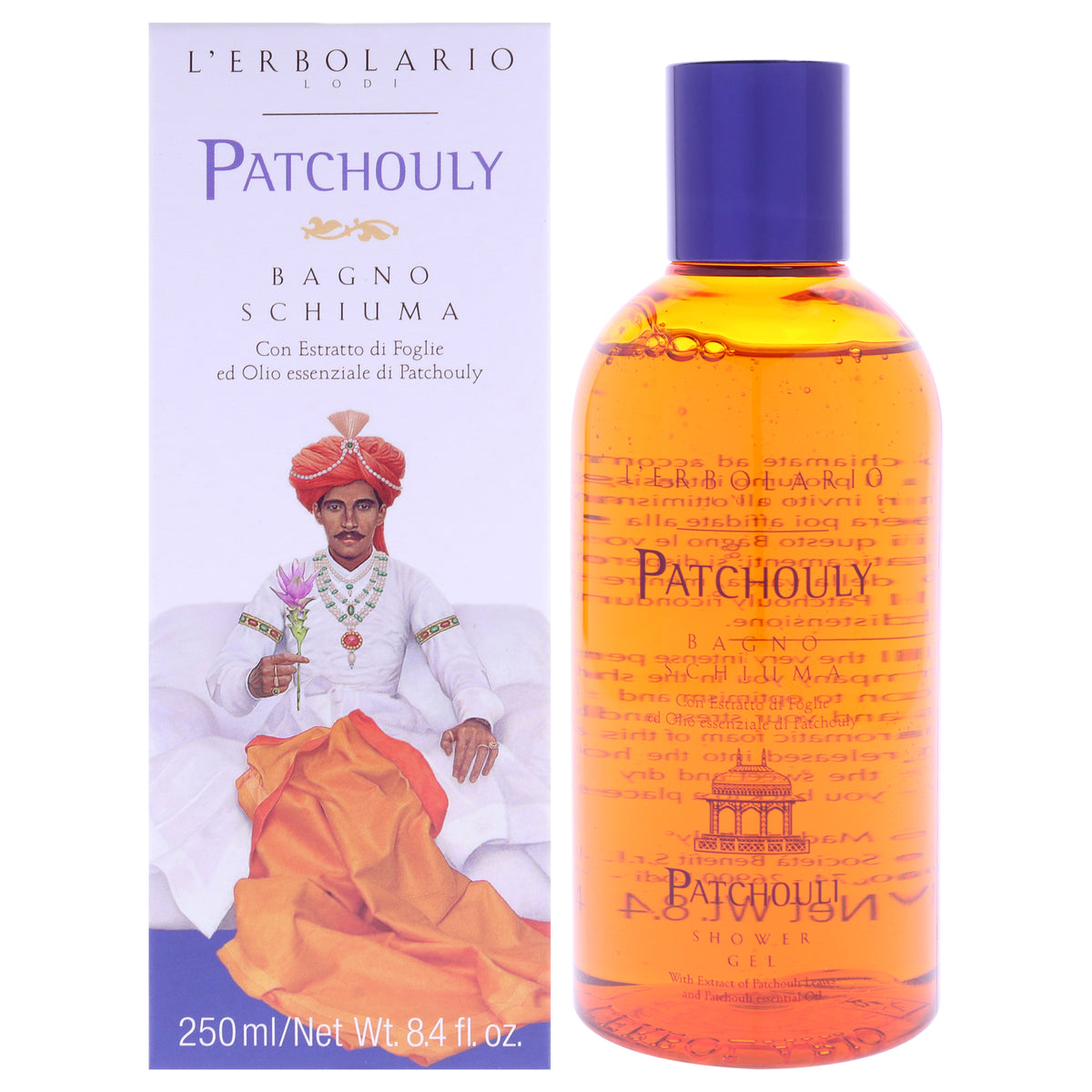 LErbolario Shower Gel - Patchouli Unisex Body Washes 8.4 FL OZ | 250 ML