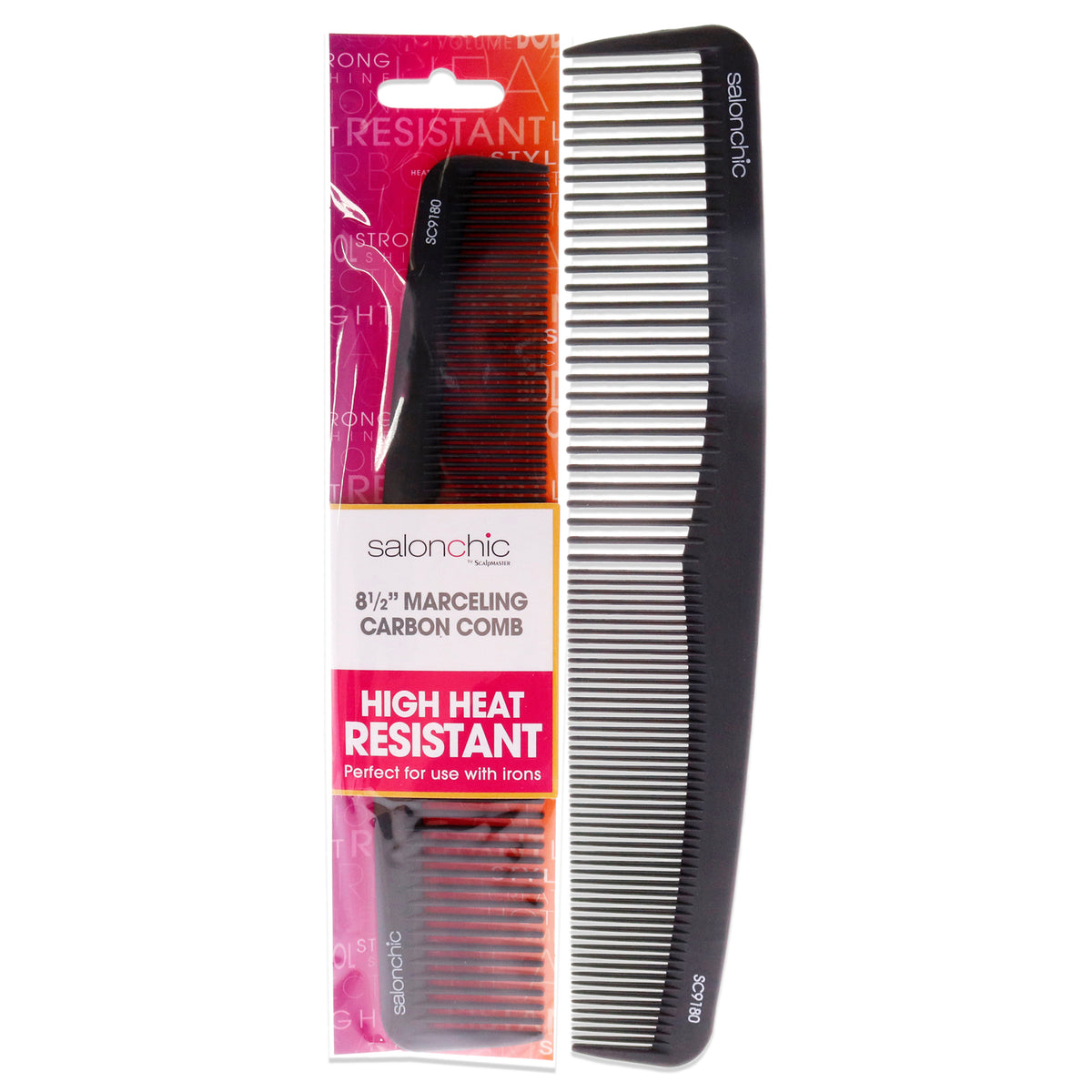 SalonChic Marceling Carbon Comb High Heat Resistant 8.5 Unisex Hair Combs
