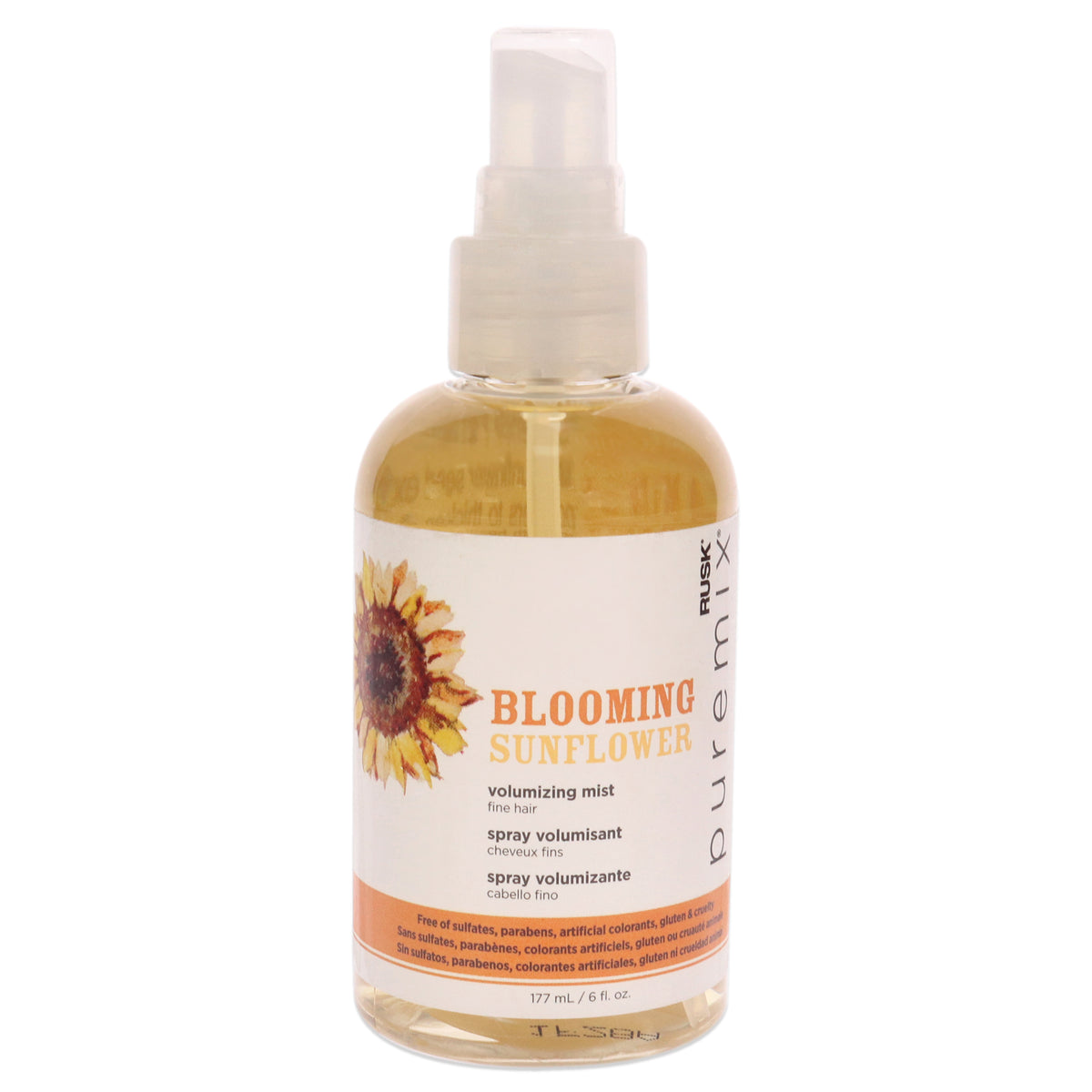 Rusk Puremix Blooming Sunflower Volumizing Mist - Fine Hair Unisex Hair Sprays 6 FL OZ | 177 ML