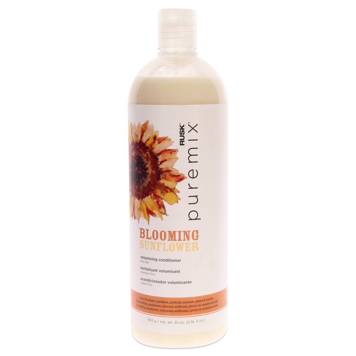 Rusk Puremix Blooming Sunflower Volumizing Conditioner Unisex Conditioners 35 OZ | 1035 ML