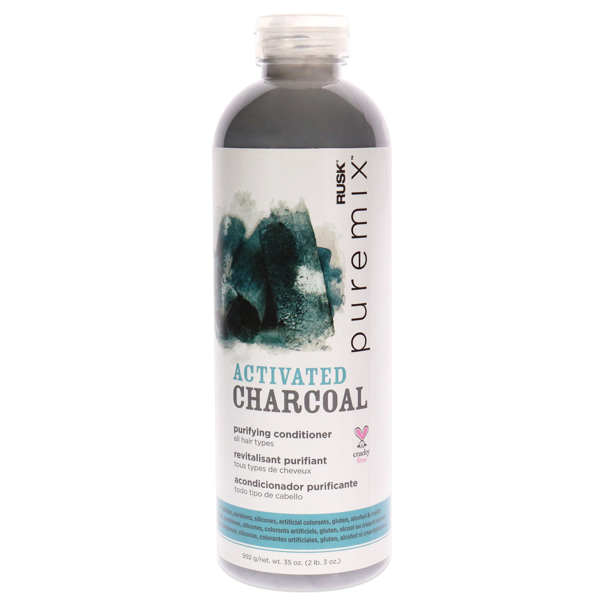 Rusk Puremix Activated Charcoal Purifying Conditioner Unisex Conditioners 35 FL OZ | 1000 ML