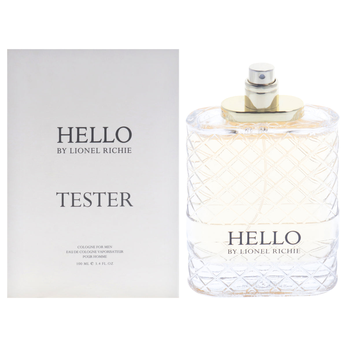 Lionel Richie Hello for Men's Eau de Cologne Spray Fragrance Testers Tester 3.4 FL OZ | 100 ML