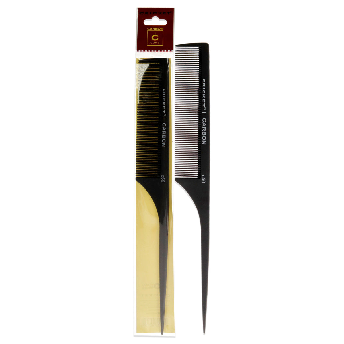 Cricket Carbon Comb Fine Toothed Rattail C50 Unisex Hair Combs