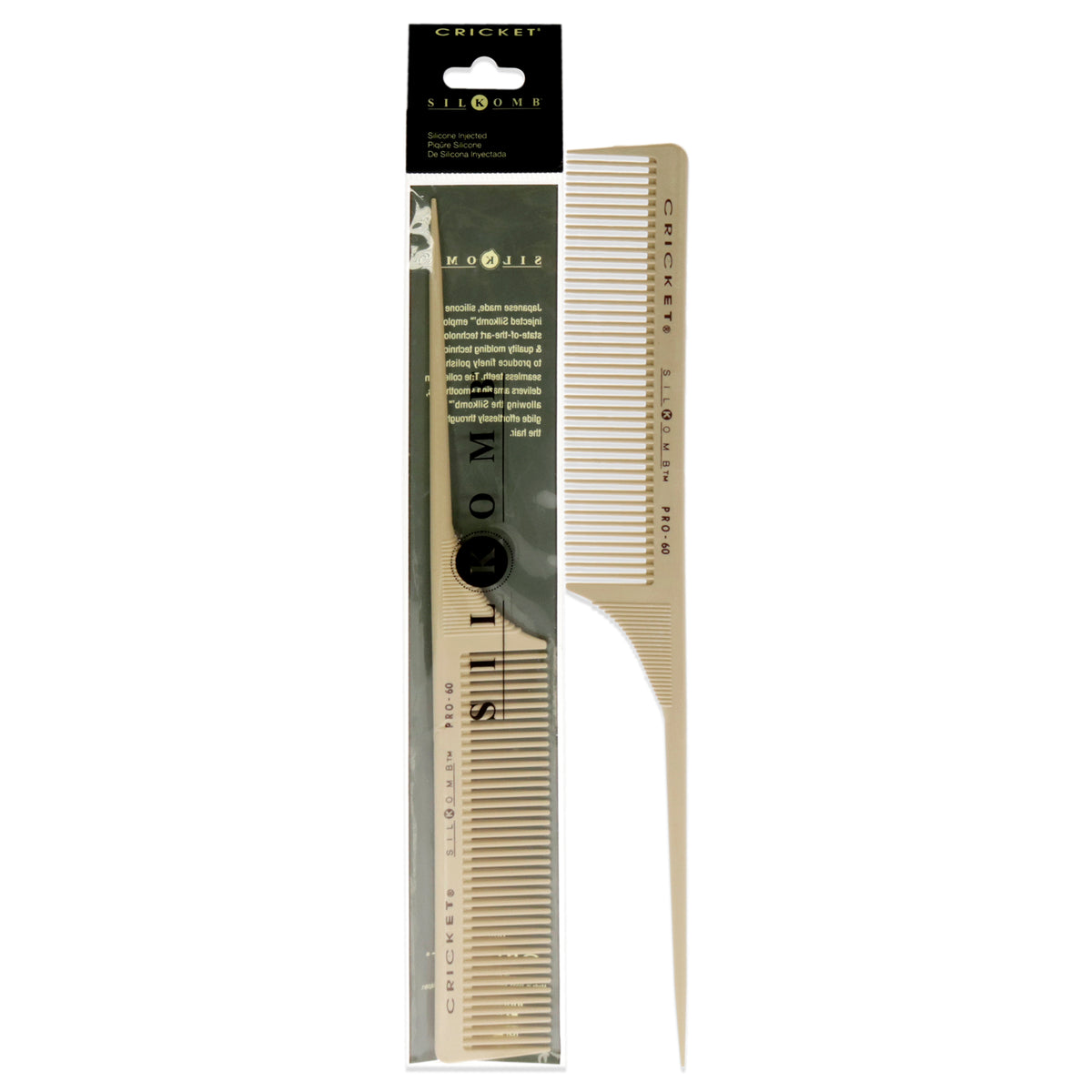 Cricket Silkomb Medium Toothed Rattaail Pro-60 Unisex Hair Combs