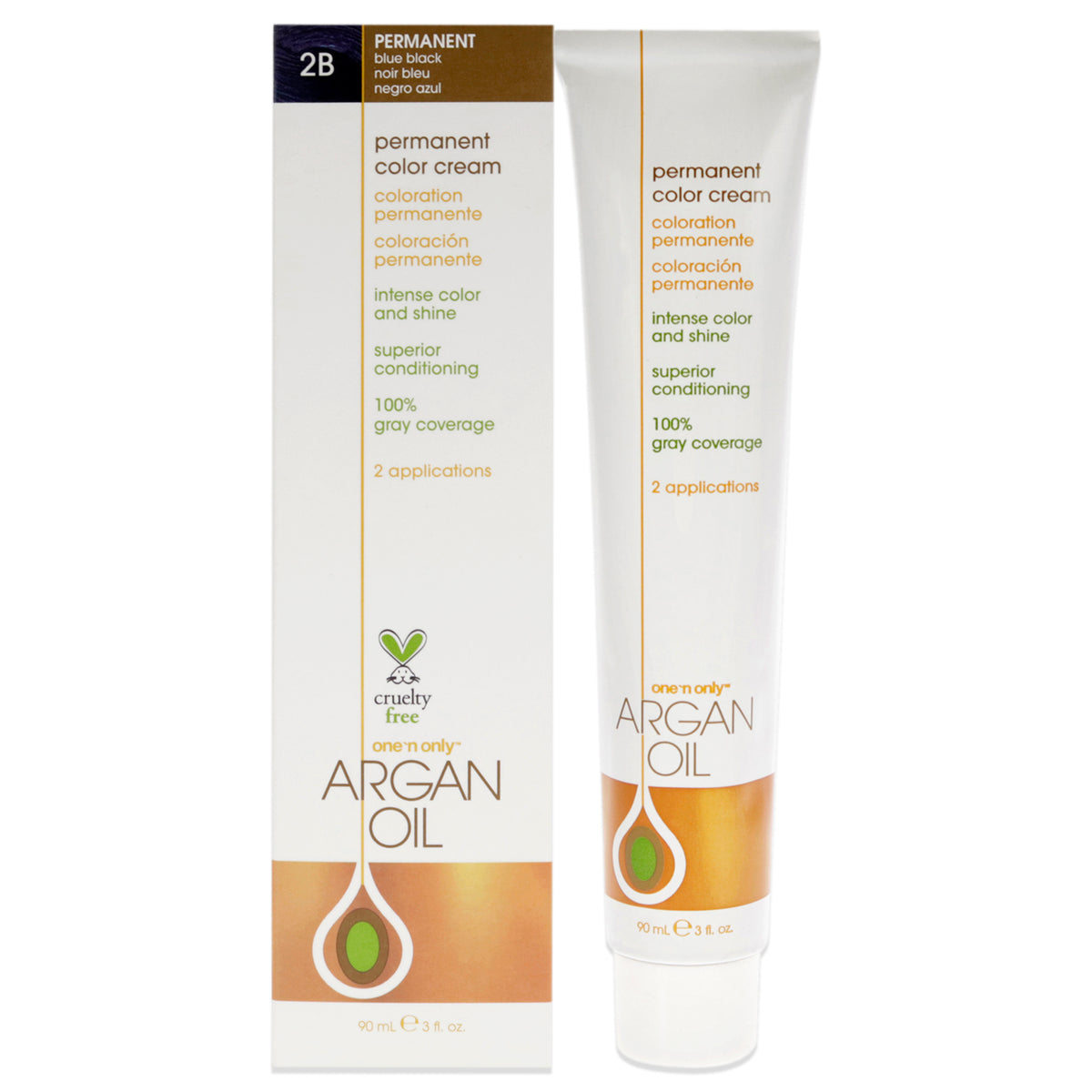 One n Only Argan Oil Permanent Color Cream 2B Blue Black Unisex Color Dye 3 OZ | 88 ML