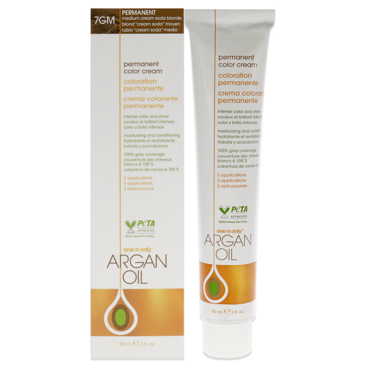 One n Only Argan Oil Permanent Color Cream 7GM Medium Cream Soda Blonde Unisex Color Dye 3 OZ | 88 ML
