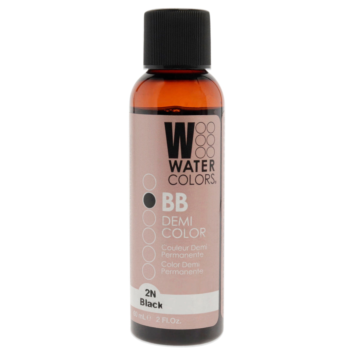 Tressa Watercolors BB Demi-Permanent Hair Color 2N Black Unisex Color Glazes 2 OZ | 60 ML