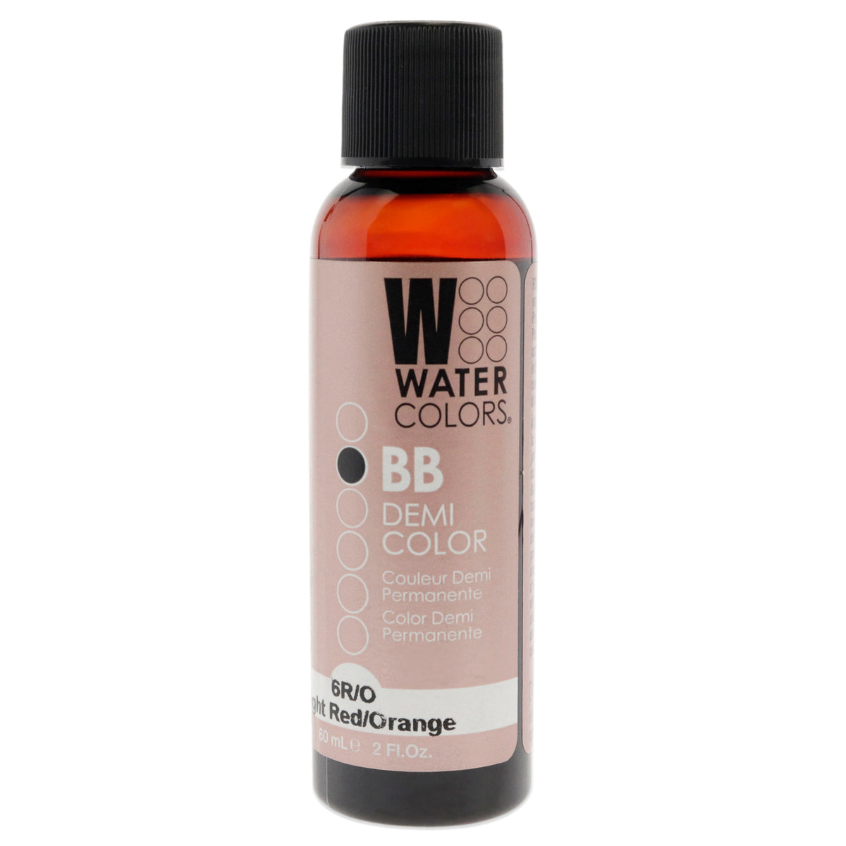 Tressa Watercolors BB Demi-Permanent Hair Color - 6RO Light Red Orange Unisex Color Glazes 2 FL OZ | 59 ML