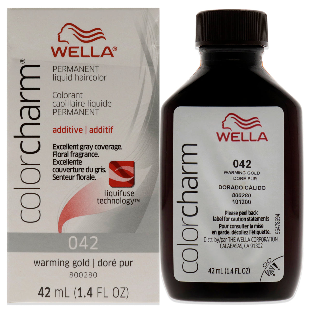 Wella Color Charm Permanent Liquid Hair Color 42 Gold Unisex Color Dye 1.42 FL OZ | 42 ML