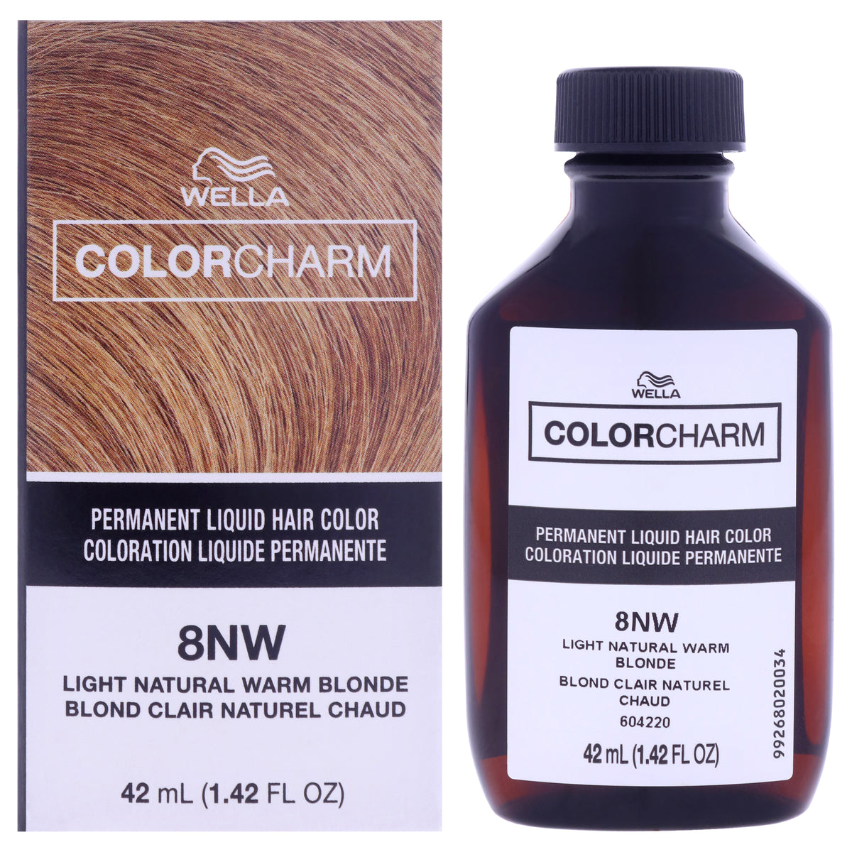 Wella Color Charm Permanent Liquid Hair Color 8NW Light Natural Warm Blonde Unisex Color Dye 1.42 OZ | 42 ML