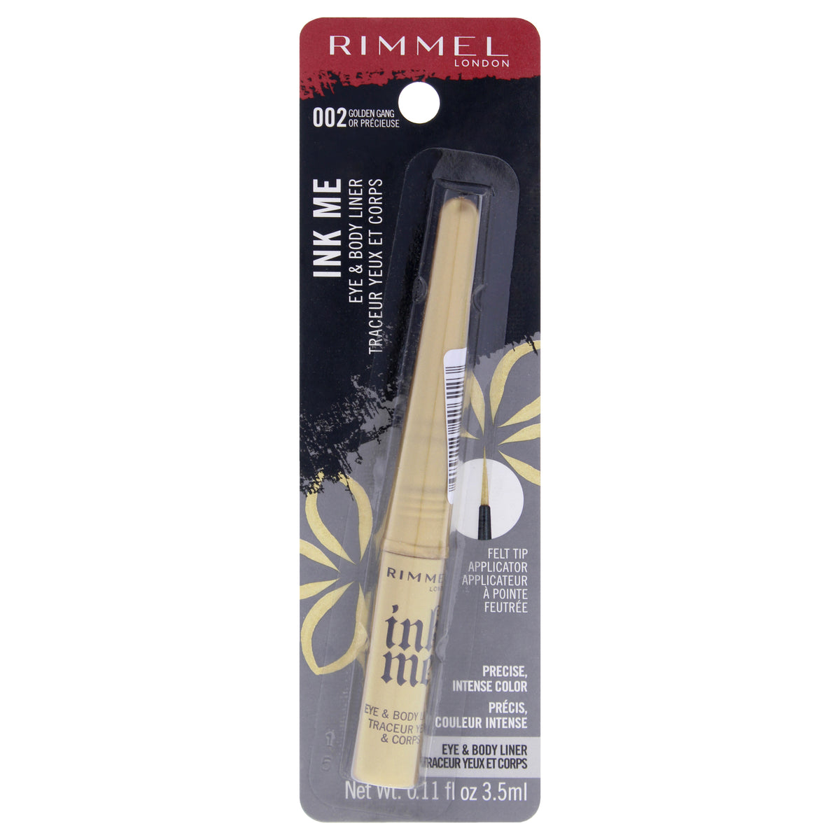 Rimmel London Ink Me Eyes and Body 002 Gold Women's Eyeliner 0.11 OZ | 3.2 ML