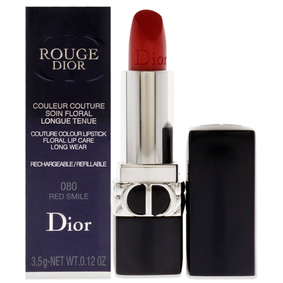 Christian Dior Rouge Dior Couture Satin Lipstick - 080 Red Smile Women's Lipstick 0.12 OZ | 3.5 ML