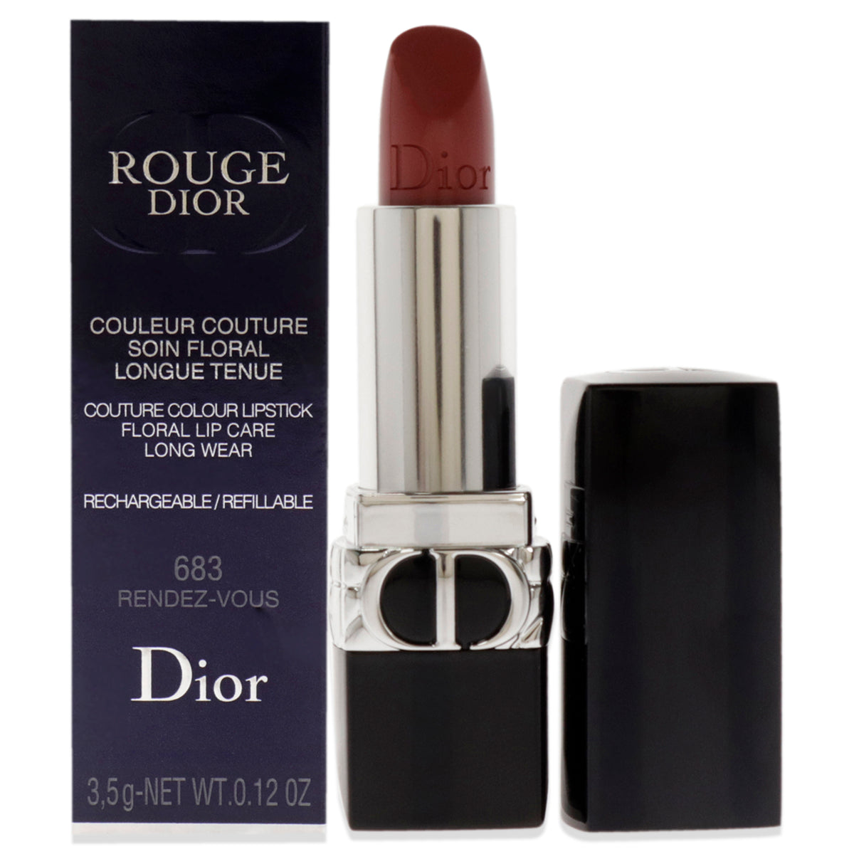 Christian Dior Rouge Dior Couture Satin Lipstick 683 Rendez-Vous Women's Lipstick 0.12 OZ | 3.5 G