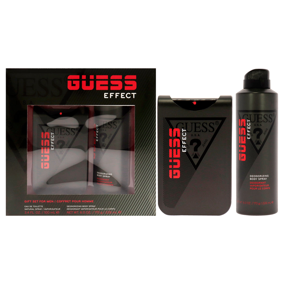 Guess Effect for Men's 2 Pc Gift Set Personal Fragrance Sets 3.4 FL OZ | 100 ML