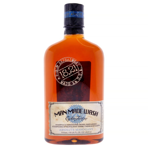 18.21 Man Made 3-In-1 Man Made Wash - Absolute Mahogany Men's 3-in-1 Shampoo, Conditioner & Body Wash 18 OZ | 532 ML