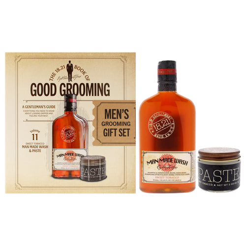18.21 Man Made Book of Good Grooming Volume 11 Set - Sweet Tobacco Men's Body Care Sets & Kits 18 OZ | 532 ML