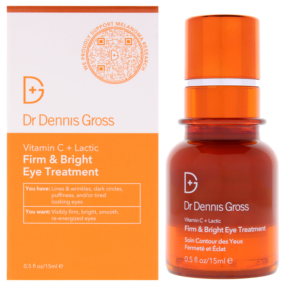 Dr. Dennis Gross Vitamin C Plus Lactic Firm and Bright Eye Treatment Women's Eye Serums 0.5 FL OZ | 15 ML