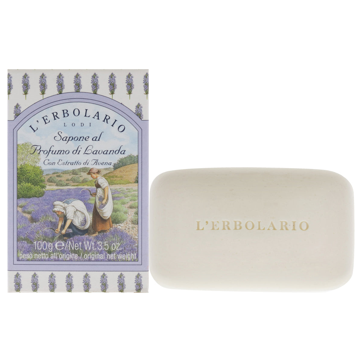 LErbolario Perfumed Soap - Lavender Unisex Body Soaps 3.5 OZ | 100 G